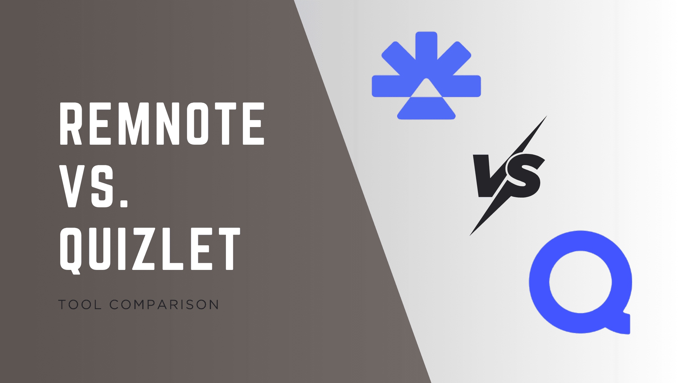 Image showing the logos of RemNote and Quizlet along with the text "RemNote vs Quizlet: Tool Comparison".