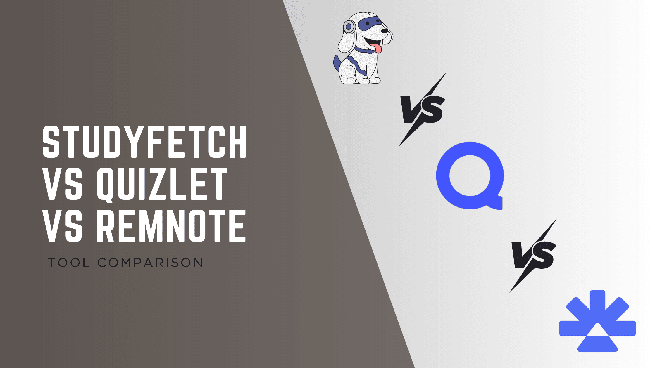Image showing the text "StudyFetch vs Quizlet vs RemNote" with the logos.